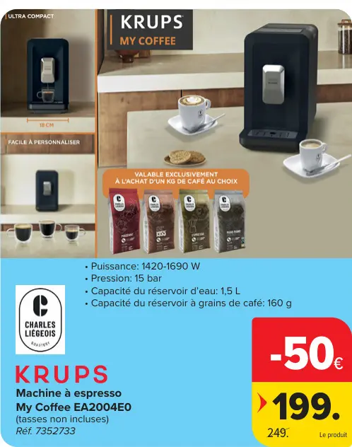 Offre: Machine à espresso My Coffee EA2004E0
