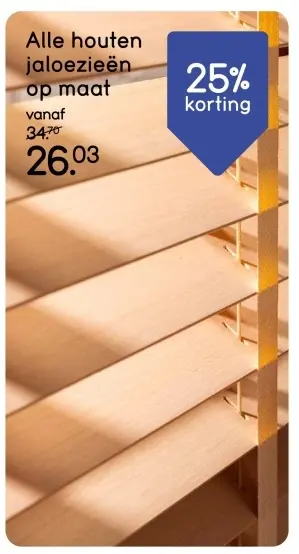 Aanbieding: Alle houten jaloezieën op maat
