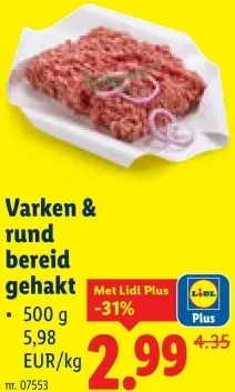 Aanbieding: Varken & rund bereid gehakt