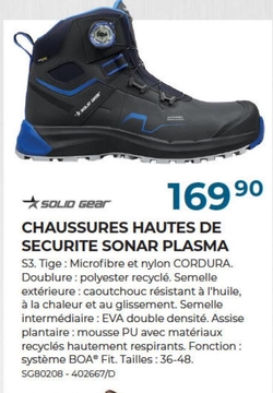 Offre: CHAUSSURES HAUTES DE SECURITE SONAR PLASMA