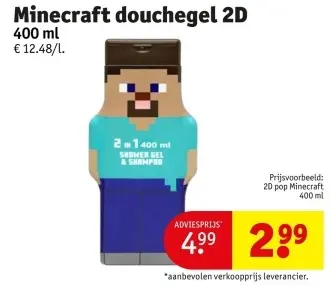 Promotie: Minecraft douchegel 2D