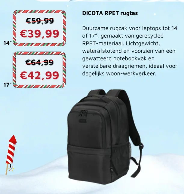 Aanbieding: DICOTA D32028-RPET Rugzak 17