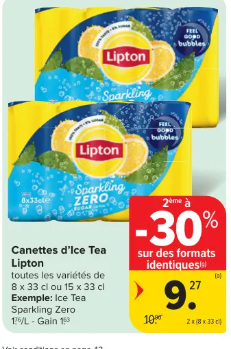 Offre: Canettes d'Ice Tea