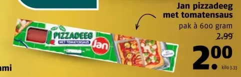 Aanbieding: Pizzadeeg met tomatensaus