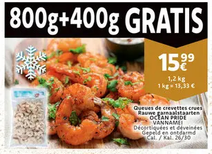 Offre: Queues de crevettes crues