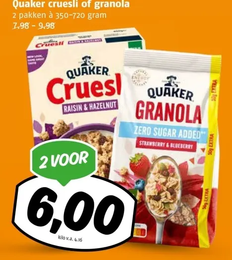 Aanbieding: Cruesli of granola