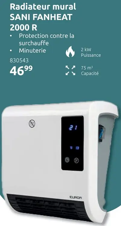 Offre: Radiateur mural Sani Fanheat 2000 R