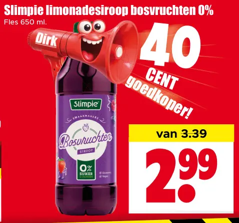 Aanbieding: Limonadesiroop bosvruchten 0%