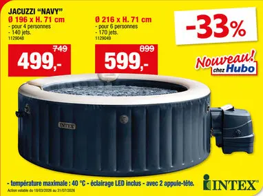 Offre: Intex Spa gonflable bulles 196x71 cm 4 personnes
