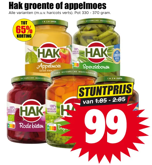 Aanbieding: Groente of appelmoes