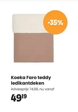 Aanbieding: Koeka Faro Ledikantdeken - Teddy