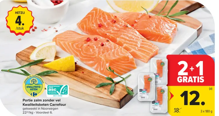 Promotie: Portie zalm zonder vel