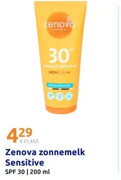 Aanbieding: Zenova zonnemelk Sensitive