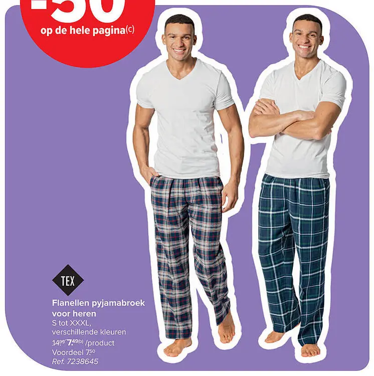 Aanbieding: Flanellen pyjamabroek voor heren