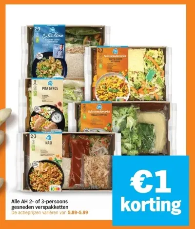 Aanbieding: Alle AH 2- of 3-persoons gesneden verspakketten