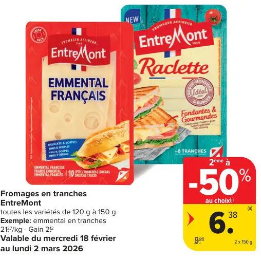 Offre: Fromages en tranches