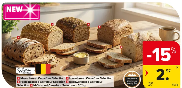 Promotie: Mueslibrood Carrefour Selection