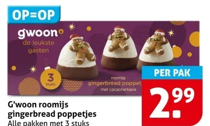 Aanbieding: roomijs gingerbread poppetjes