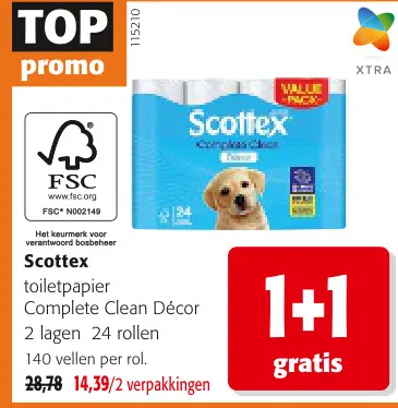 Promotie: Toiletpapier Complete Clean Décor