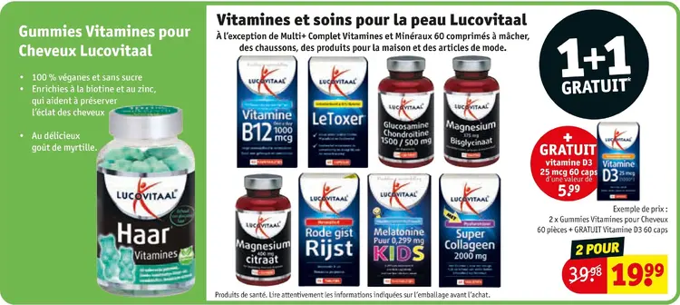 Offre: Vitamines et soins pour la peau