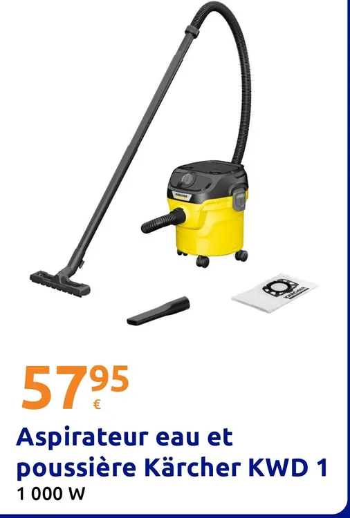 Offre: Aspirateur eau et poussière Kärcher KWD 1
