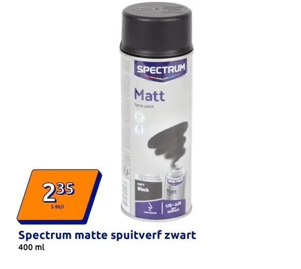 Aanbieding: Spectrum matte spuitverf zwart