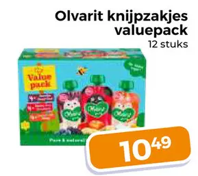 Aanbieding: Olvarit knijpzakjes valuepack