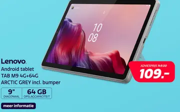 Aanbieding: Lenovo TAB M9 4G+64G ARCTIC GREY incl. bumper