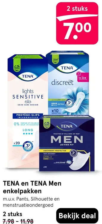 Aanbieding: TENA en TENA Men enkelpakken