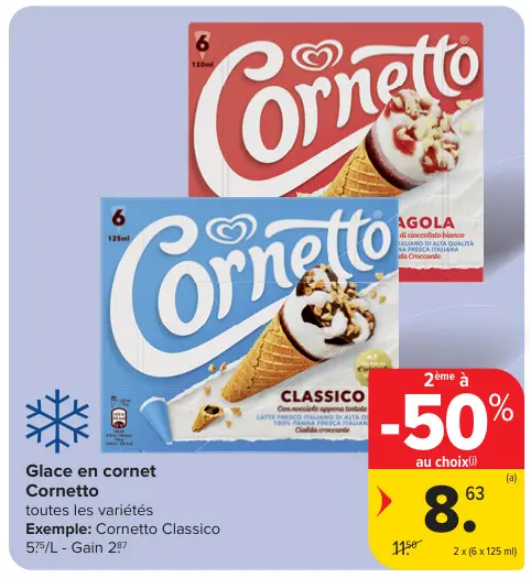 Offre: Glace en cornet