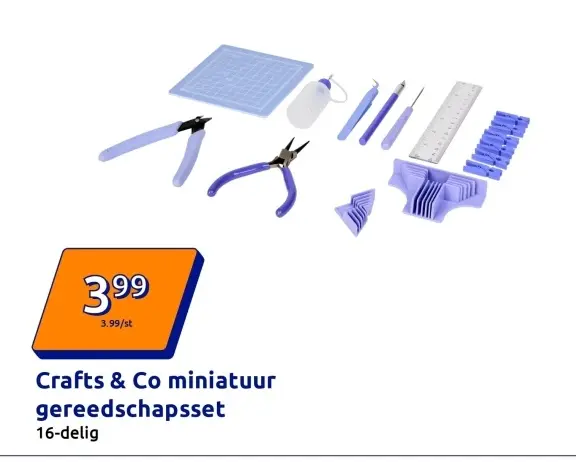 Promotie: Crafts & Co miniatuur gereedschapsset