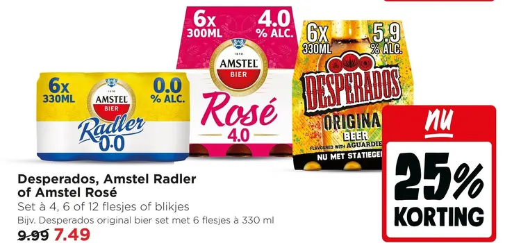 Aanbieding: Desperados, Amstel Radler of Amstel Rosé