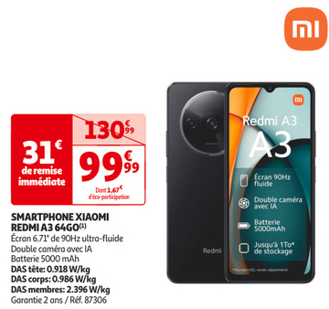 Aanbieding: SMARTPHONE XIAOMI REDMI A3 64GO