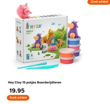 Aanbieding: Hey Clay 15 potjes Boerderijdieren