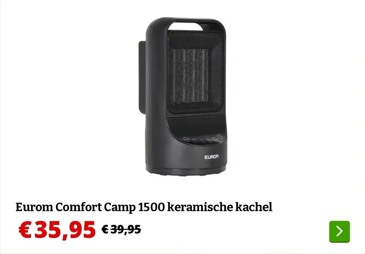 Aanbieding: Comfort Camp 1500 keramische kachel