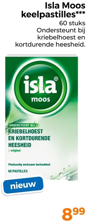 Aanbieding: Moos keelpastilles