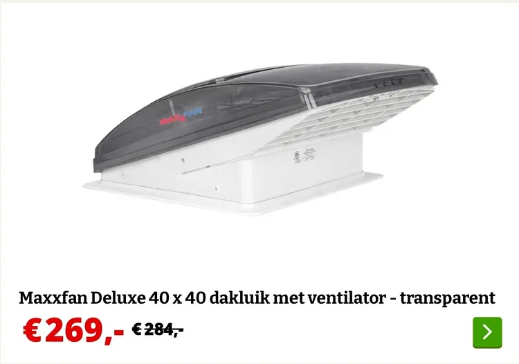 Aanbieding: Maxxfan Deluxe 40 x 40 dakluik met ventilator - transparent