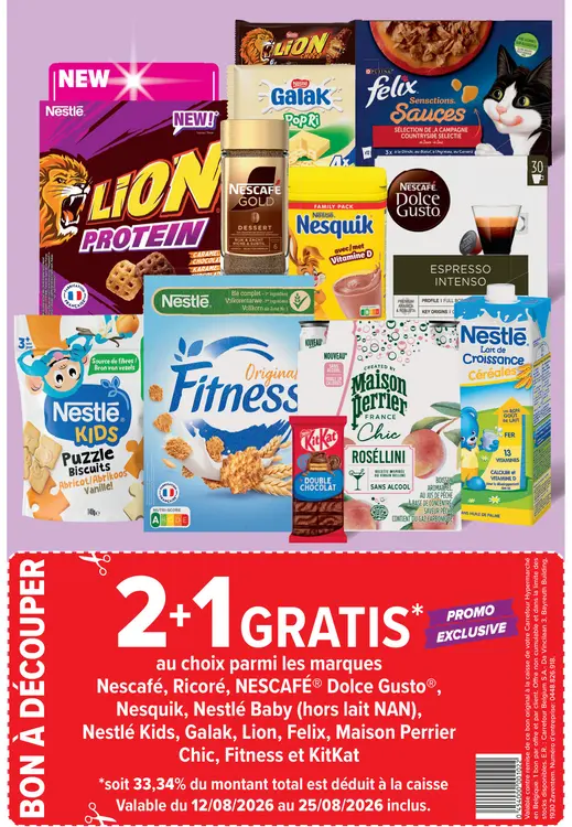 Offre: 2+1 gratis au choix parmi les marques