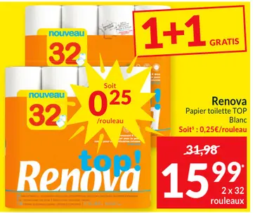 Offre: Papier toilette TOP Blanc