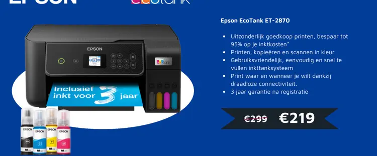 Aanbieding: Epson EcoTank ET-2870