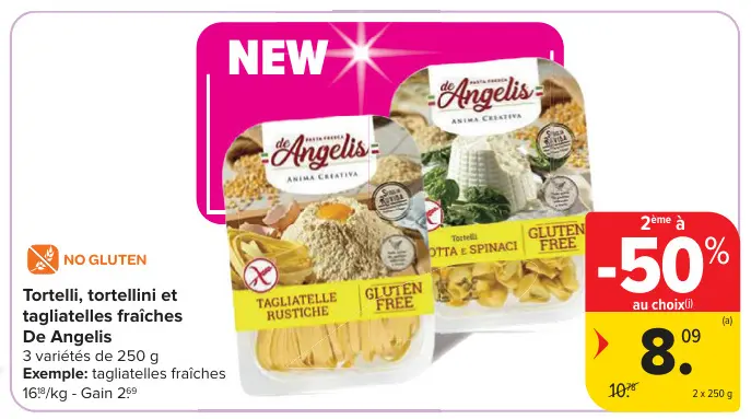Offre: Tortelli, tortellini et tagliatelles fraïches