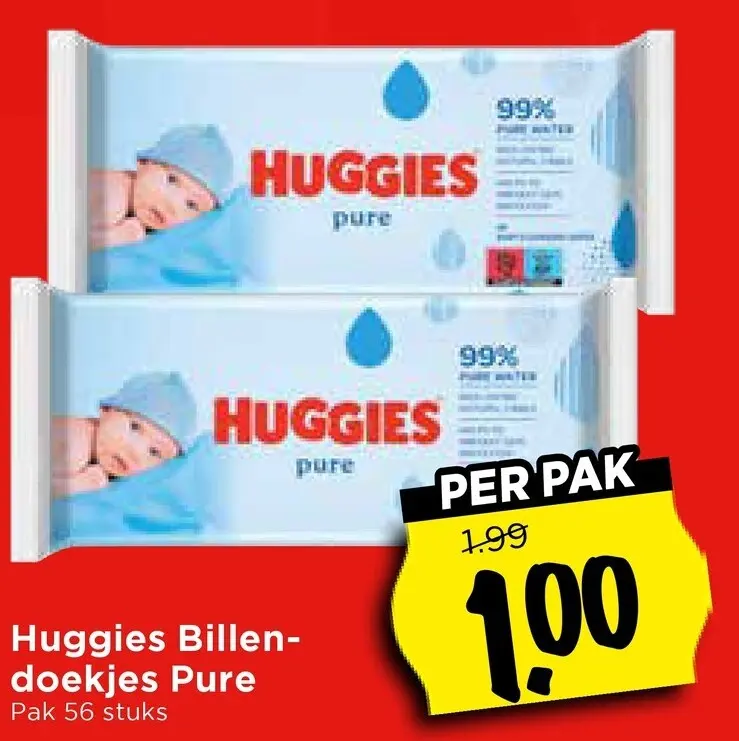 Aanbieding: Huggies Billendoekjes Pure