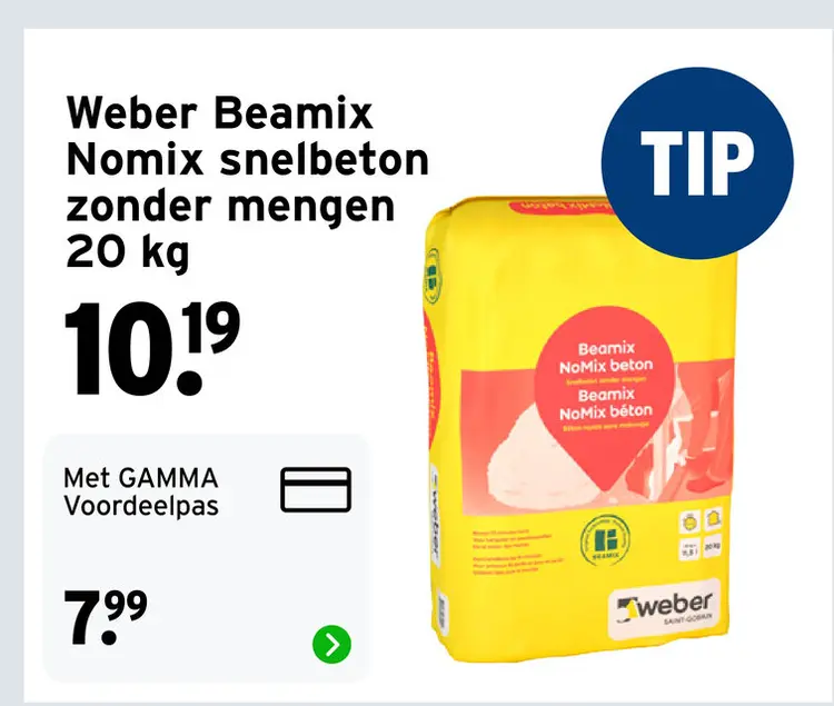 Aanbieding: Beamix Nomix snelbeton