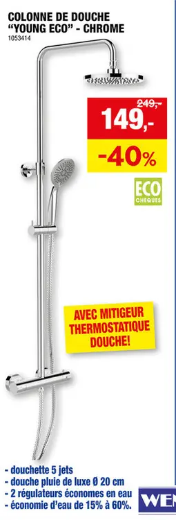 Offre: Wenko Young Eco set de douche chrome