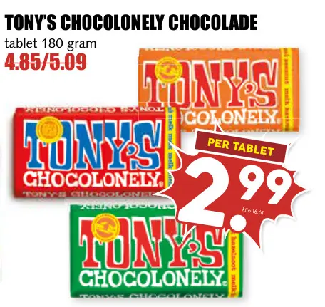 Aanbieding: Tony's Chocolonely chocolade