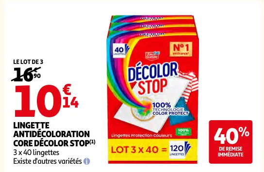 Promotie: Lingette antidécoloration core décolor stop