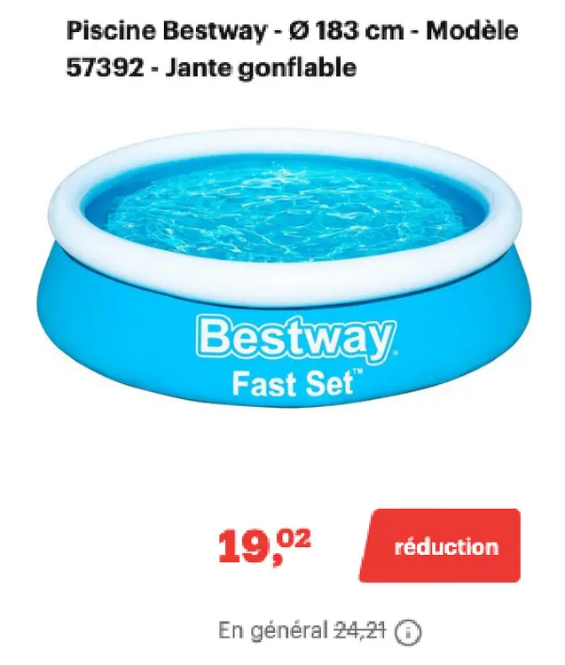 Offre: Piscine Bestway - Modèle 57392