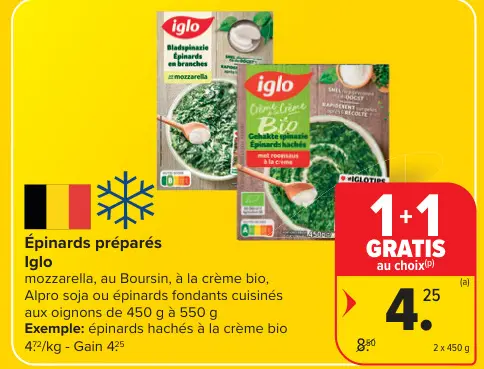 Offre: Épinards préparés