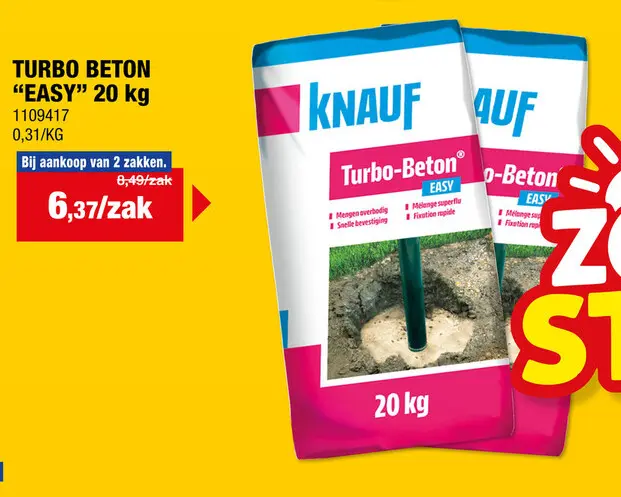 Promotie: Turbo beton "easy" 20 kg