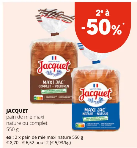 Offre: pain de mie maxi